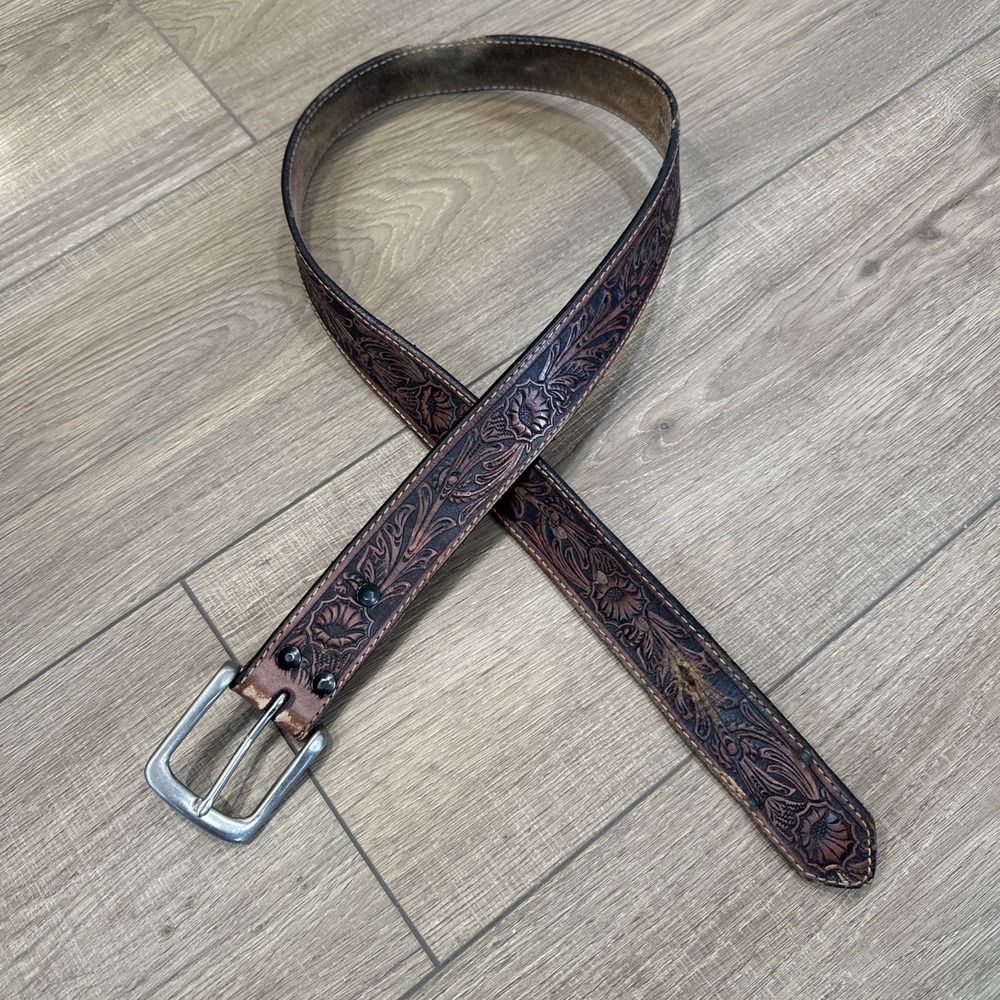 Nocona Top Grain Leather embossed Made in the USA N2300508-34 Belt